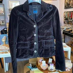 (XS) VINTAGE Marithe Francois Girbaud Black Velvet Blazer